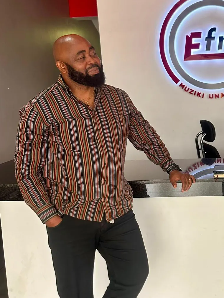 Stanley Msungu at the EFM radio station reception in Dar es Salaam